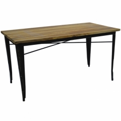TABLE (Top-Willow, Legs-Steel with od finished) 70*140 cms.