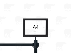 ป้ายหัวเสาสีดำ A4 แนวนอน