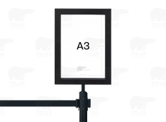 ป้ายหัวเสาสีดำ A3 แนวตั้ง