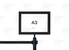 ป้ายหัวเสาสีดำ A3 แนวนอน